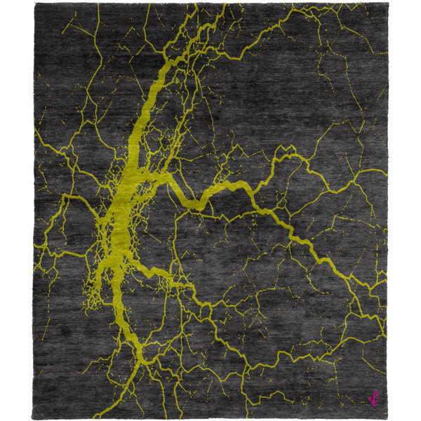 Brayden Studio® Aston OneofaKind 9' X 12' Wool Area Rug in Gray